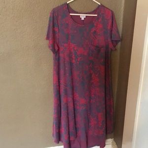 👗🌟 HP Lularoe pink gray Carley in EUC 🌟👗